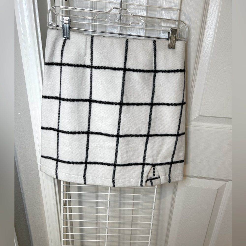 Lulus Mini Skirt White Checkered Plaid - Picture 3 of 4